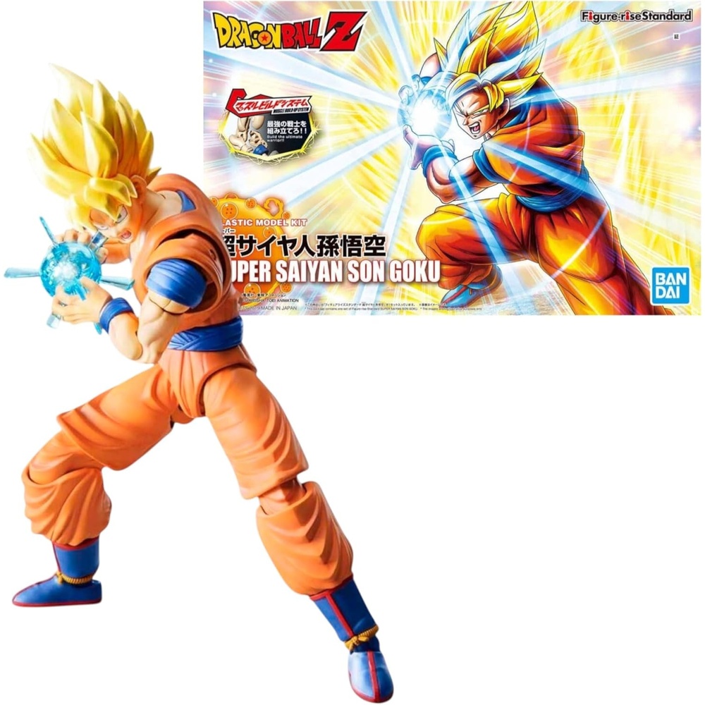 Bandai Spirits Figure-Rise Standard Super Saiyan Son Goku (New Pkg Ver) Dragon Ball Z, Multicolor
