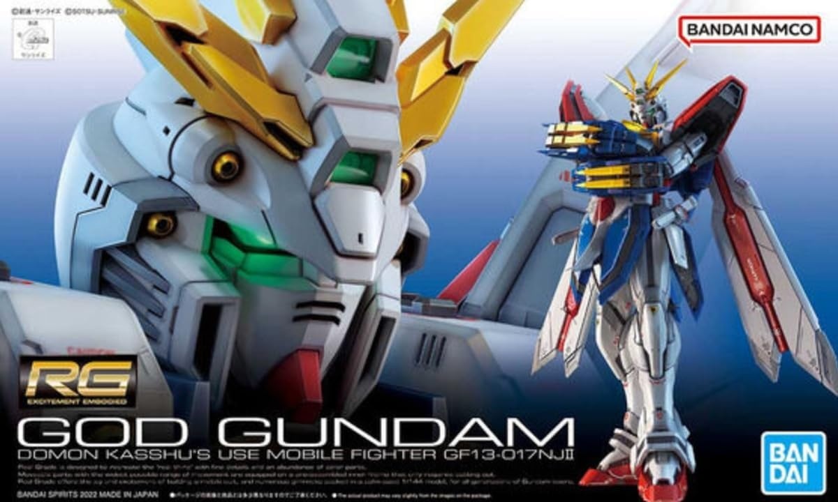 Bandai Hobby – Mobile Fighter G Gundam – #37 God Gundam, Bandai Spirits RG 1/144 Model Kit(Normal)