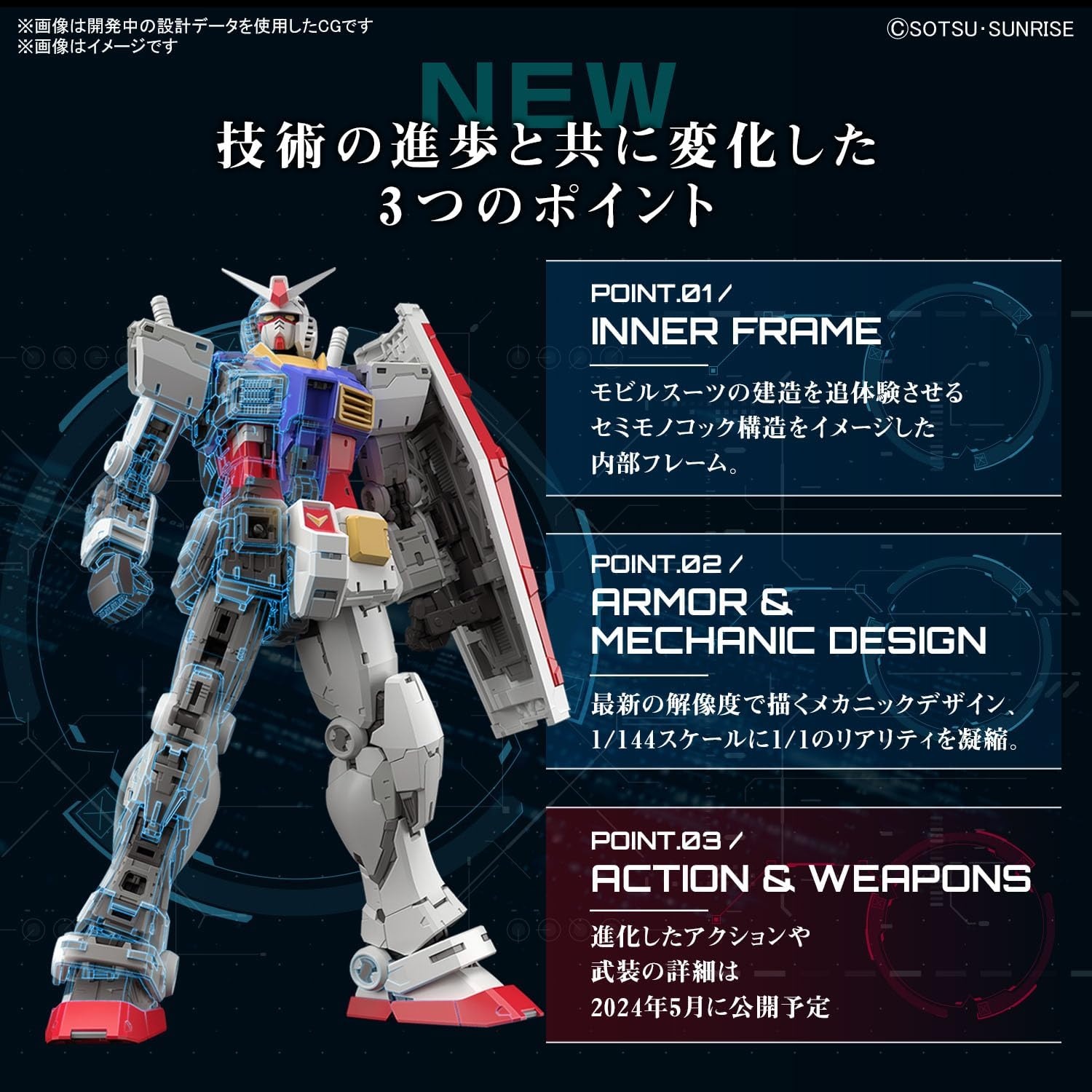Bandai Hobby – Mobile Suit Gundam – RX-78-2 Gundam ver. 2.0 RG 1/144 Model Kit