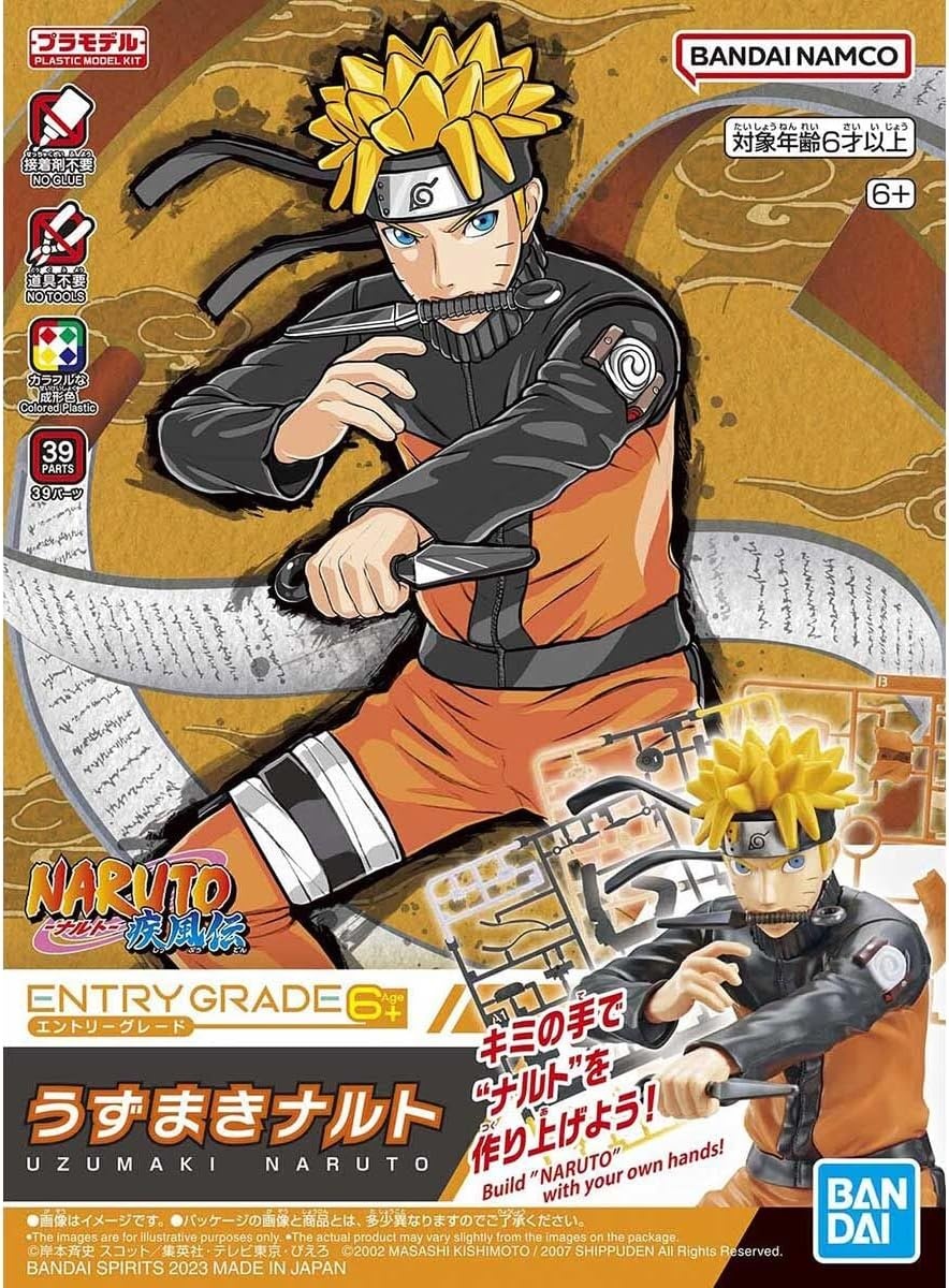 BANDAI Hobby – Naruto – Uzumaki Naruto (3L), Spirits Entry Grade 1/144 Model Kit