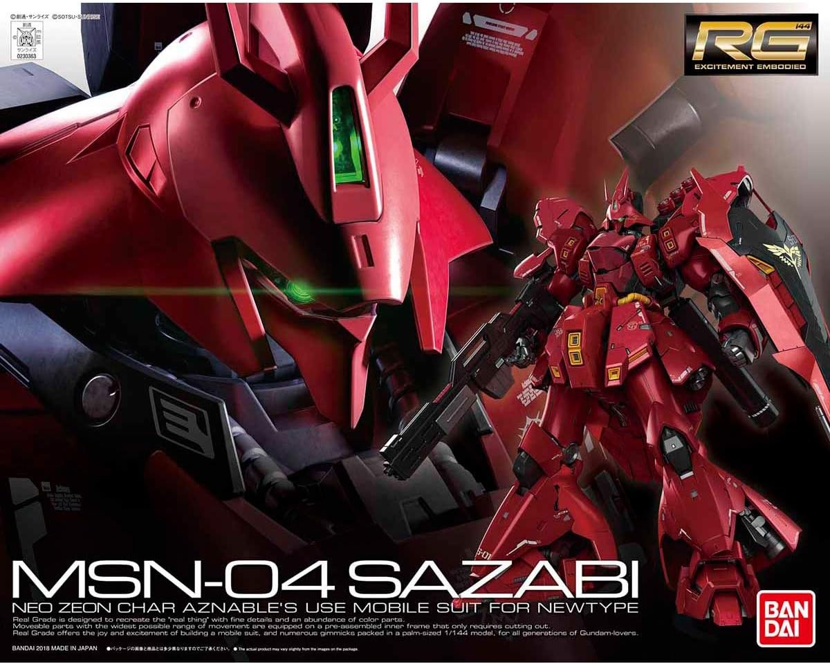 Bandai Hobby RG 1/144 #29 Sazabi Char’s Counterattack , Red, 0.5 Liters