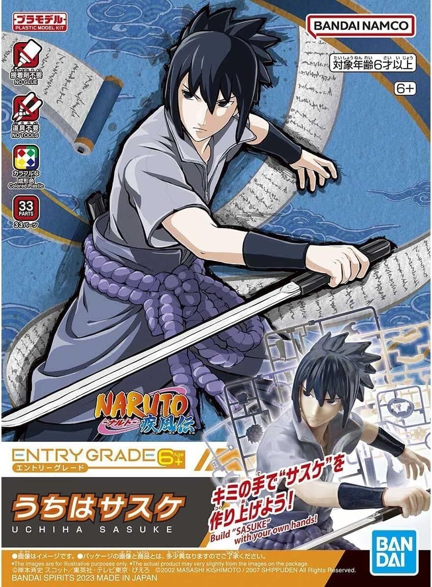 BANDAI Hobby – Naruto – Uchiha Sasuke (3L), Spirits Entry Grade 1/144 Model Kit