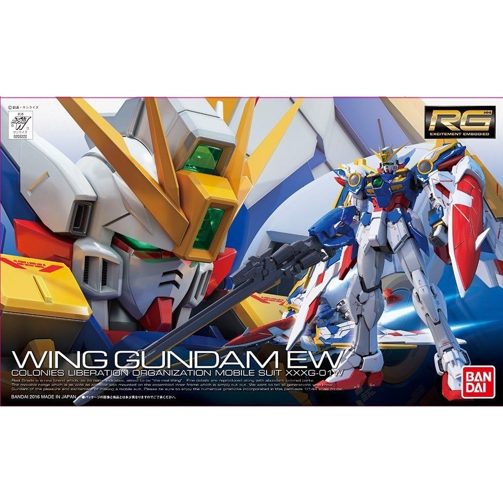 Bandai Hobby BAN203222 RG 1/144#20 Wing Gundam Ver EW Gundam Wing Action Figure, Multicolor, 8″