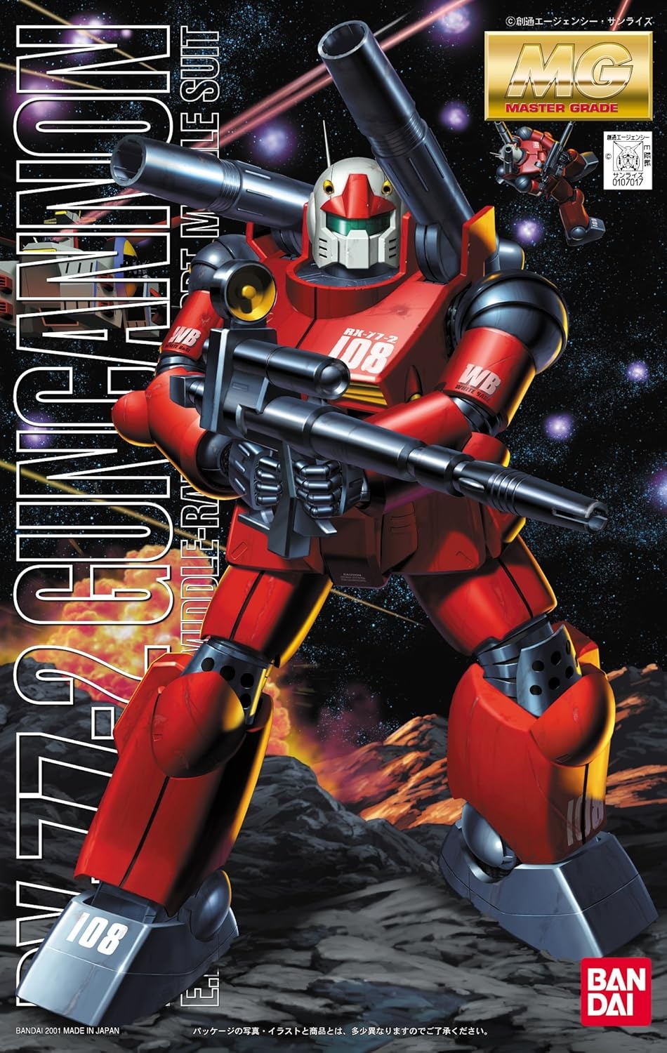 Bandai Hobby MG 1/100 RX-77-2 Gun Cannon Gundam Model Kit