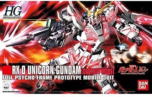 Bandai Hobby – Gundam UC – #100 Unicorn Gundam (Destroy Mode), Bandai Spirits HGUC 1/144 Model Kit(Small)