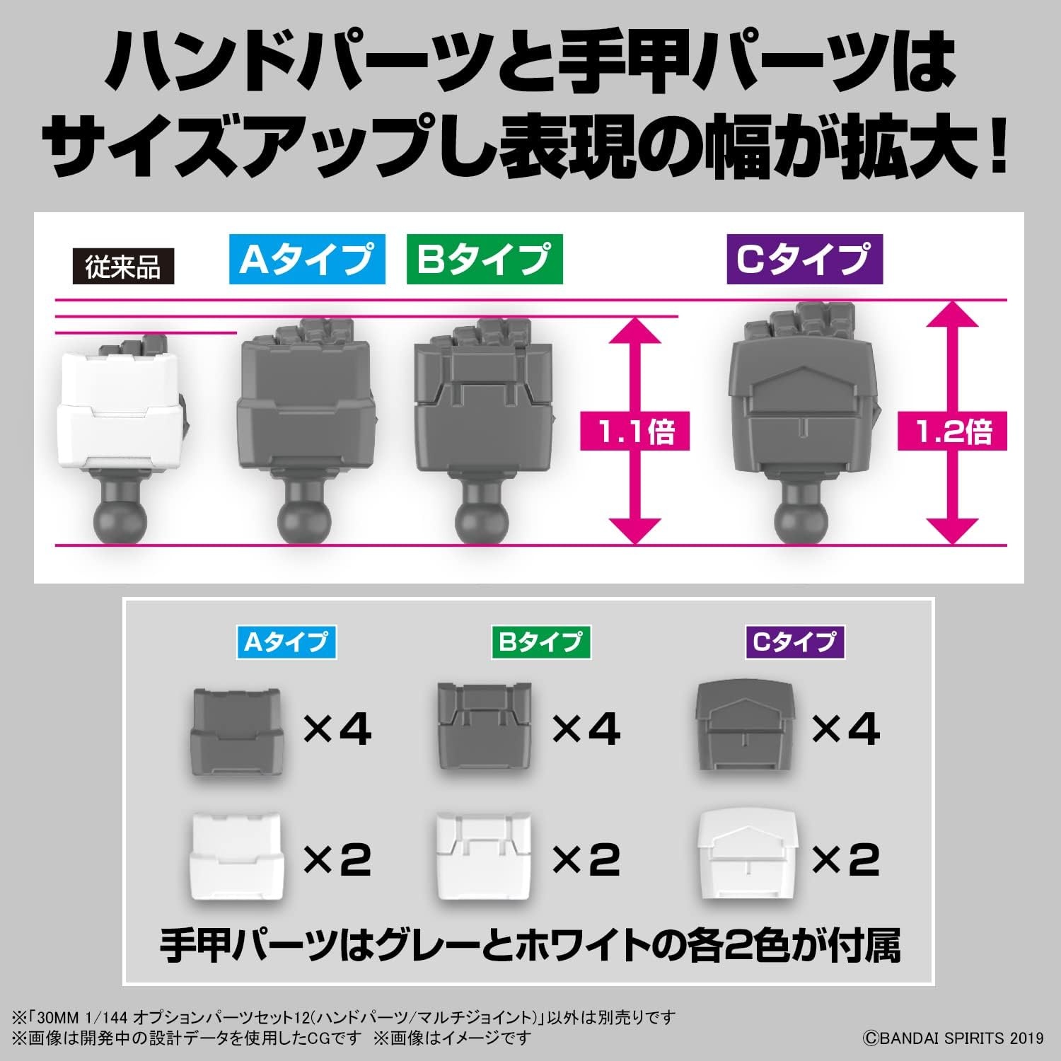 Bandai Hobby – 30 Minute Sisters – #23 Option Parts Set 12 (Hand Parts/Multi-Joint), Bandai Spirits 30 MS Model Kit