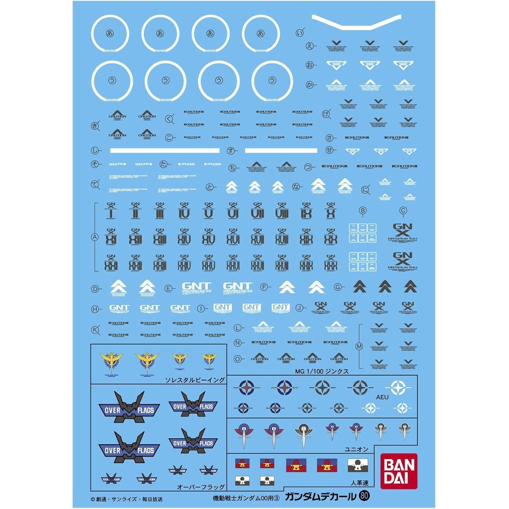 BANDAI Hobby GD-80 MG GN-X & 1/144 Overflag Decal (Bag/6)