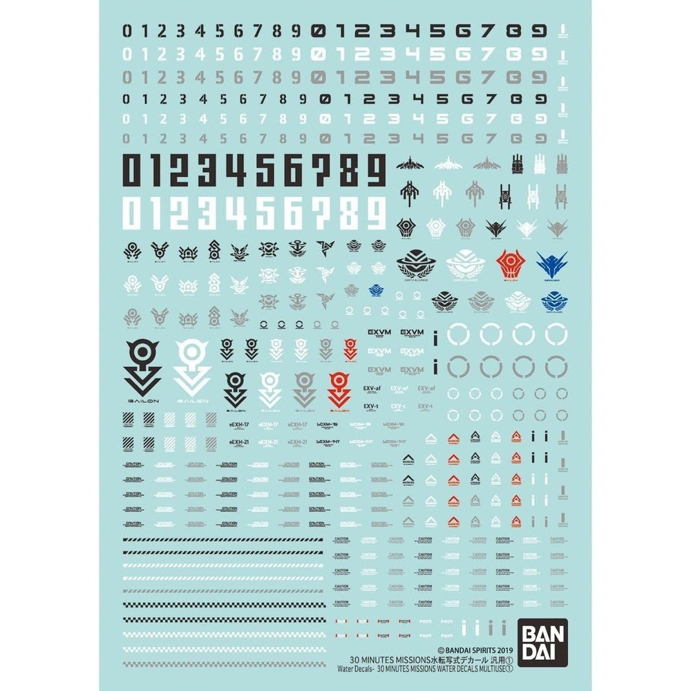 Bandai Hobby – 30 Minute Missions – Water Decals, Bandai Spirits Water-Slide Decals(30 Minute Missions Water Decals Multi-use)