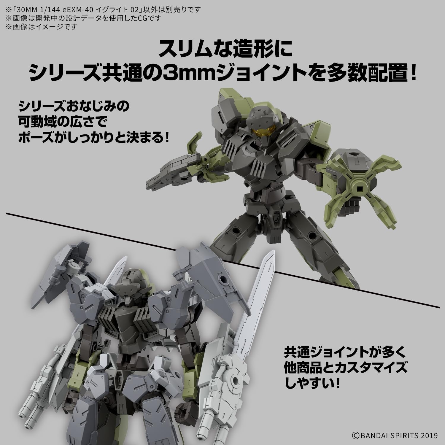 Bandai Hobby – 30 Minute Missions – #72 eEXM-40 IGLIGHT 02 30 MM 1/144 Model Kit(Ignite 02 Set of 2)
