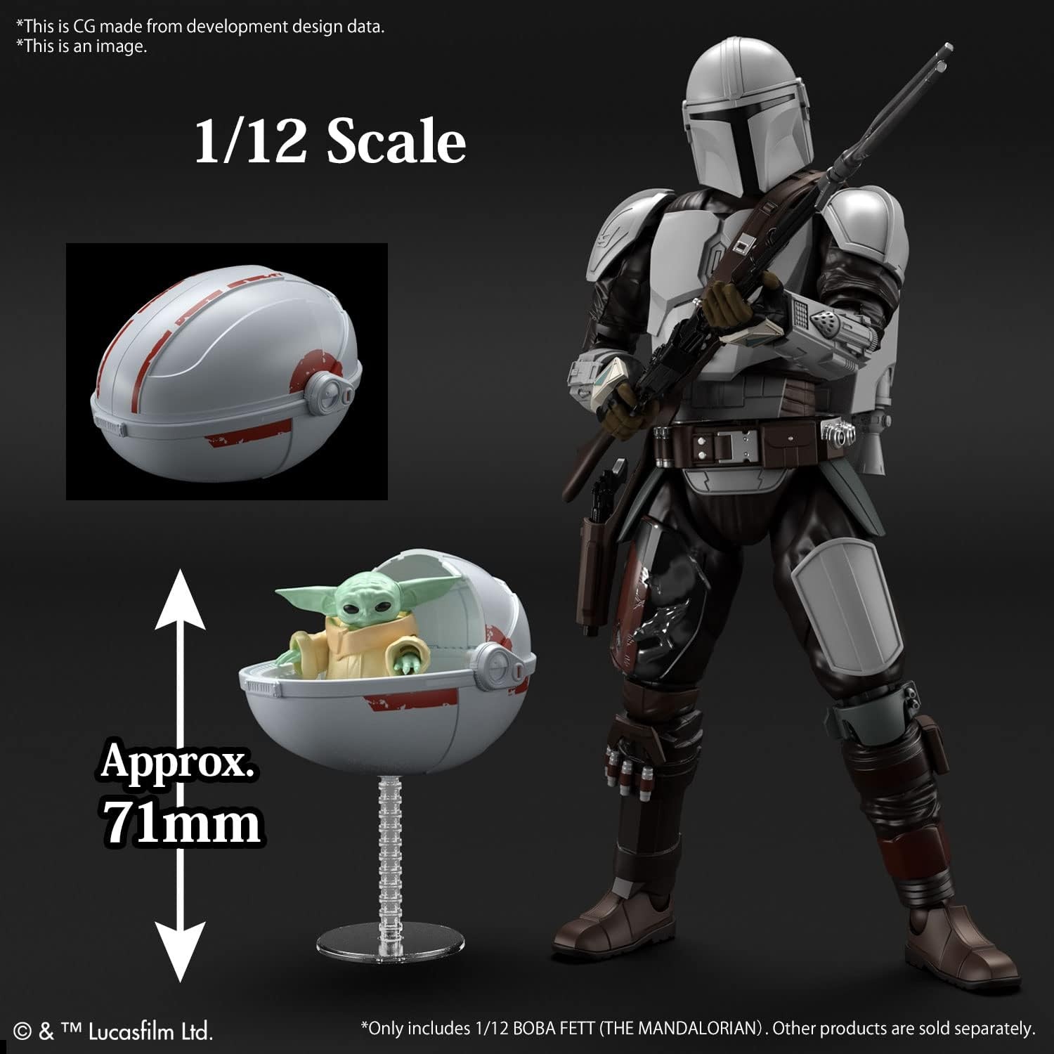 BANDAI Hobby – The Mandalorian – Grogu, Spirits Star Wars Character 1/4 Plastic Model Kit