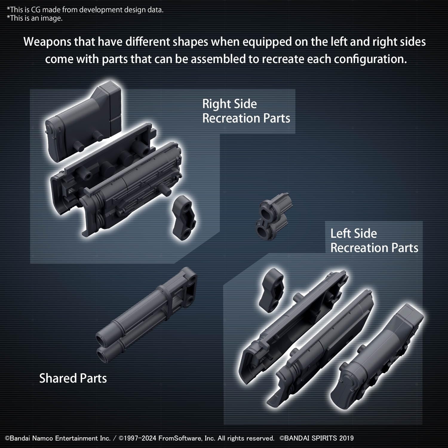 Bandai Hobby – Armored Core VI Fires of Rubicon – #02 Option Parts Set – Weapon Set 02 30 MM 1/144 Model Kit