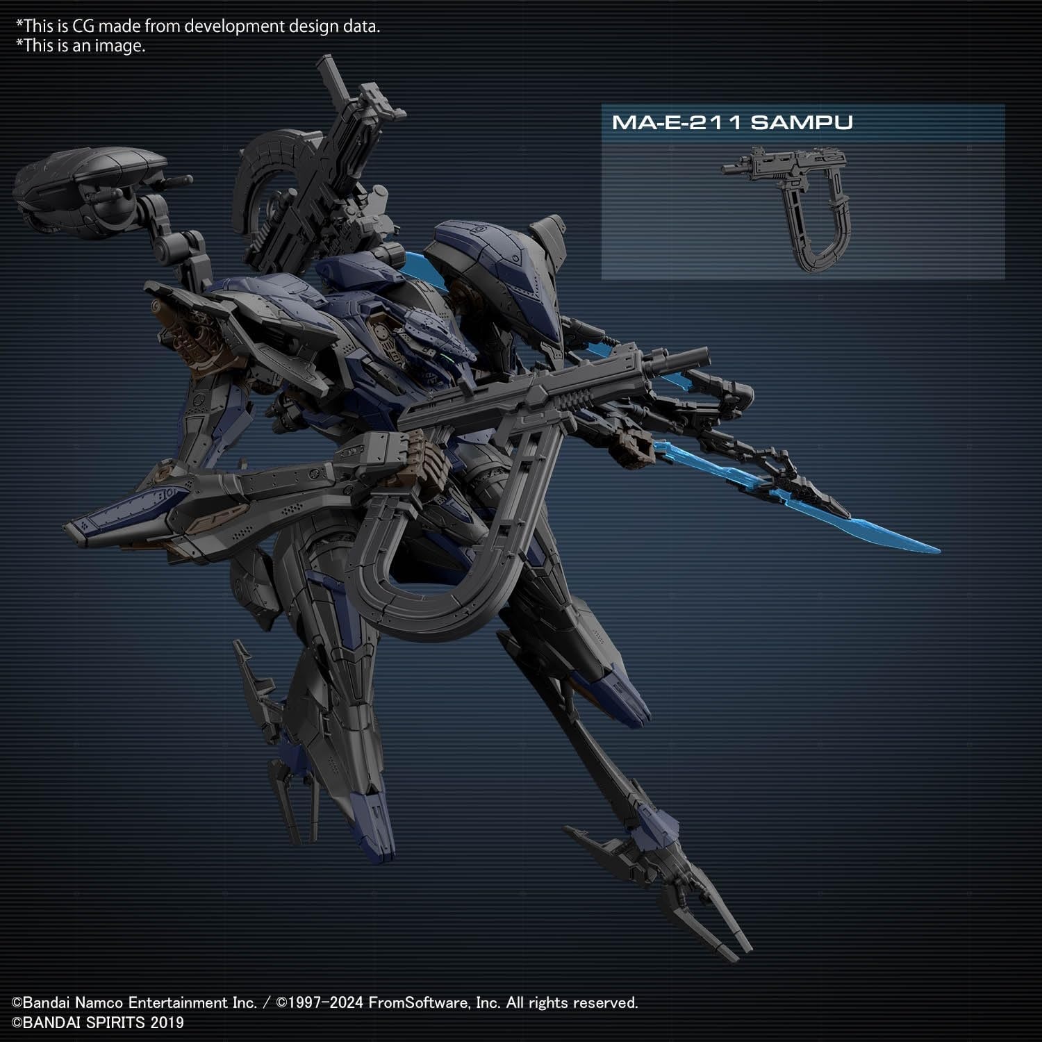 Bandai Hobby – Armored Core VI Fires of Rubicon – #01 Option Parts Set Armored Core VI Fires for Rubicon Weapon Set 01 30 MM 1/144 Model Kit(#02 Schneiber Nachthreiher/40e Steel Haze)