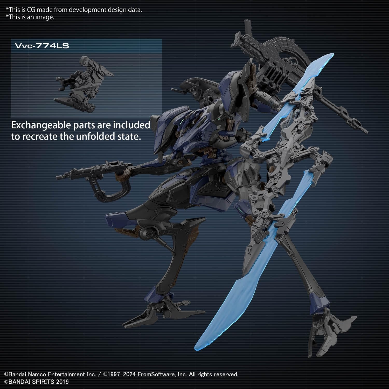 Bandai Hobby – Armored Core VI Fires of Rubicon – #01 Option Parts Set Armored Core VI Fires for Rubicon Weapon Set 01 30 MM 1/144 Model Kit(#02 Schneiber Nachthreiher/40e Steel Haze)