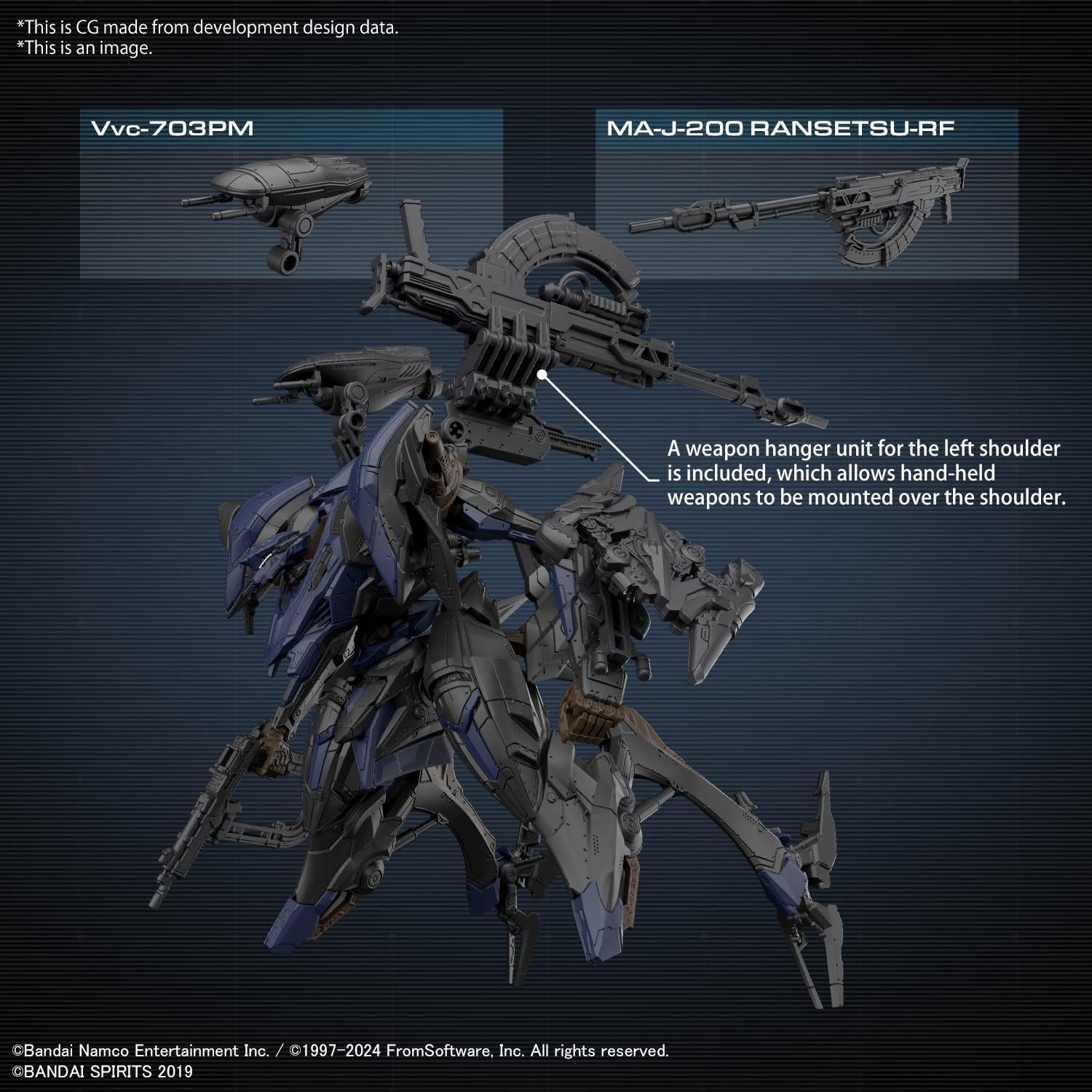 Bandai Hobby – Armored Core VI Fires of Rubicon – #01 Option Parts Set Armored Core VI Fires for Rubicon Weapon Set 01 30 MM 1/144 Model Kit(#02 Schneiber Nachthreiher/40e Steel Haze)