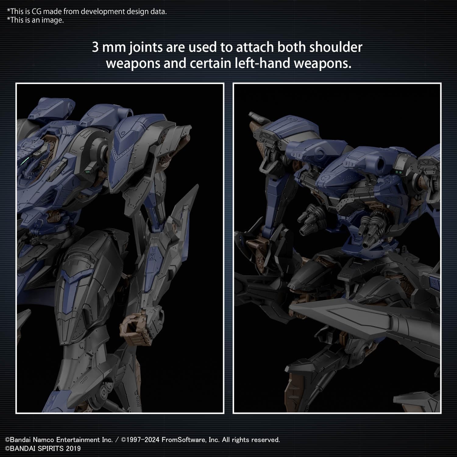 Bandai Hobby – Armored Core VI Fires of Rubicon – #01 Option Parts Set Armored Core VI Fires for Rubicon Weapon Set 01 30 MM 1/144 Model Kit(#02 Schneiber Nachthreiher/40e Steel Haze)